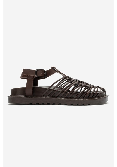 Luvi Shoes Thames Kahverengi Hakiki Deri Kadın Sandalet