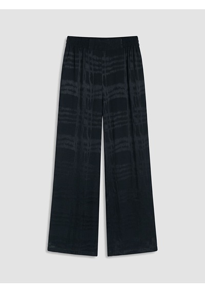 Lcw Everyday Siyah Loose Fit Ekose Kadın Pantolon