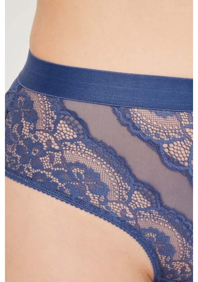 Cottonhill Dantelli Arkası Transparan Büyük Beden Bikini Külot 3'lü Paket-2 Çok Renkli 3