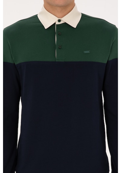 U.S. Polo Assn. Erkek Regular Fit Polo Yaka Koyu Yeşil Sweatshirt 50316428-VR079