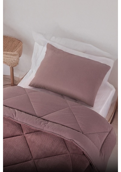 Lüks Wellsoft Çift Taraflı Yumuşak 4 Mevsim Konfor Yorgan Seti Yorgan Uyku Seti 155 X 215 Cm Pembe