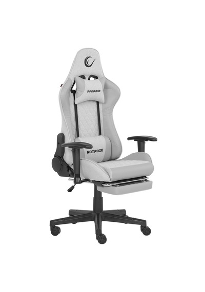 Rampage Kl-r27 Elemental Ayak Dayama Yerli Terletmez Kumaş Gri / Karbon Gaming Oyuncu Koltuğu Beyaz