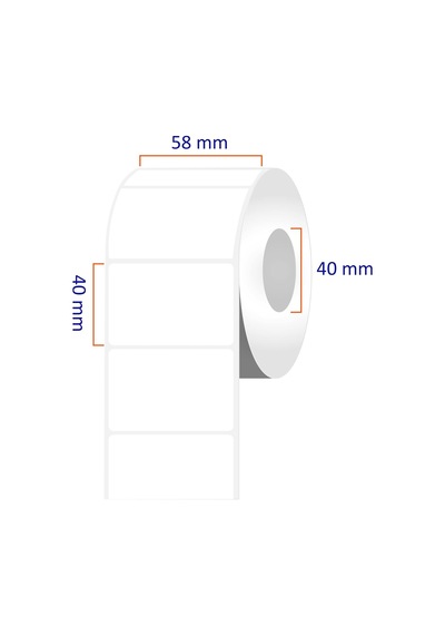 Lexroo Eko Termal Terazi Etiketi 58mm X 40mm Ruloda 500 Adet 40mm Kuka Çapında Direk Termal Diğer