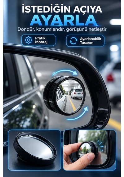 Ayarlanabilir Otomobil Yan Dikiz Kör Nokta Aynası Seti Geniş Açı