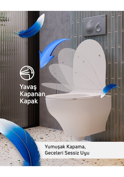 Creavit Ness Vortex Asma Klozet Ve Kapak Seti Beyaz