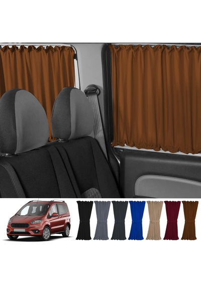 Pandami Ford Tourneo Courier 2014+ Uyumlu Taba Raylı Oto Perde Takımı