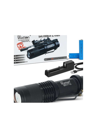 Orijinal 800 Lümen T6 Şarjlı Led El Feneri Uzun Menzilli Profesyonel Model Wt-086 Evimdeyokyok Beyaz