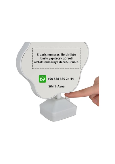 Sihirli Papatya Ayna Kişiye Özel Fotoğraflı Led Işıklı