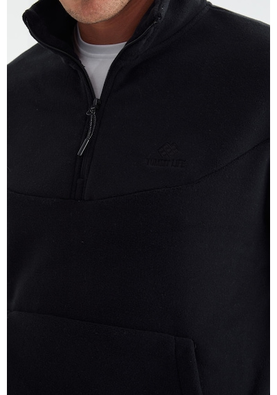 Tommy Life Lacivert Yarım Fermuar Dik Yaka Lastik Paça Polar Erkek Eşofman Takımı - 85159 Lacivert