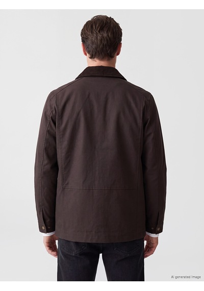 Lcwaıkıkı Classic Kahverengi Regular Fit Kontrast Yaka Erkek Mont