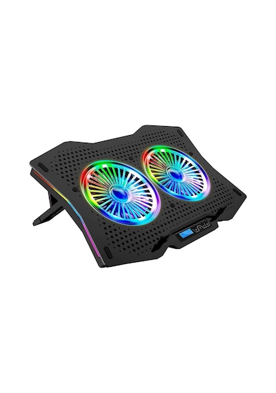 Juo GT 2 Fanlı 1500 RPM LCD Ekranlı Led Aydınlatmalı RGB Hız ve Yükseklik Ayarlı Gaming Oyuncu Notebook Soğutucu