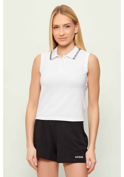 Guess Kadın Polo Yaka T-shirt Beyaz