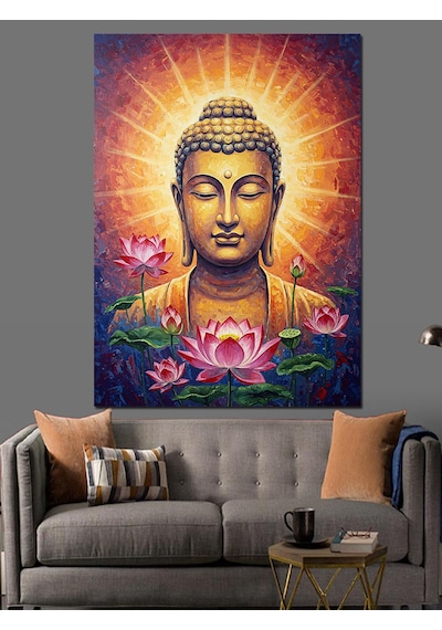 Ahşap Tablo Buda Figürü Meditasyon Huzur Dekoratif Tablolar