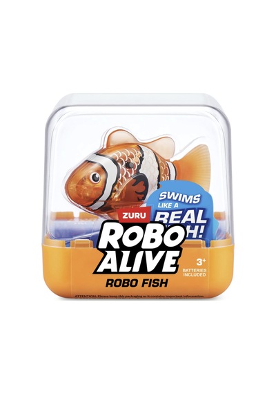 1.8 Metre Derine Dalan Suda Renk Değiştiren Yüzen Pilli Robo Alive Balık - 6.8 Cm - 1 Adet - Turuncu