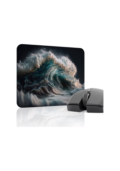 Dalgalar Kaymaz Dikişli Kauçuk Oyuncu Mousepad V2 - 22x18 Gaming Mouse Pad Fare Altlığı
