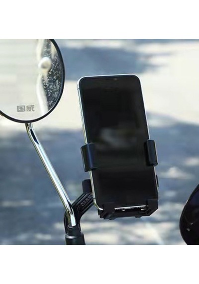 Dikiz Ayna Bağlantılı Otomatik Motosiklet Ve Bisiklet Telefon Tutucu Motorsiklet Telefon Tutacağı