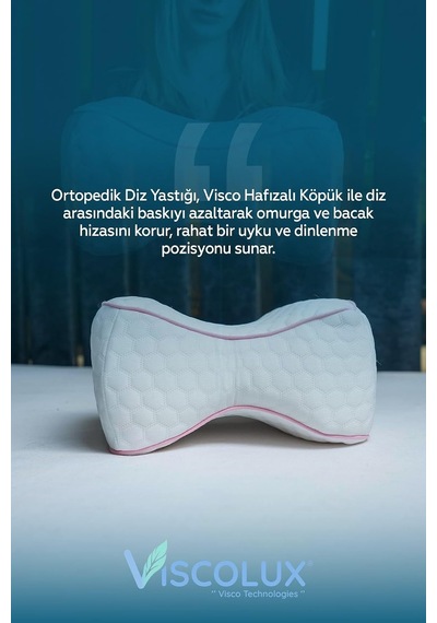 Tr Bacak Arası Ortopedik Yastık - Diz Bacak Arası Visco Yastık Bacak Destek Minderi Pembe 25x19x14, Pembe Diğer