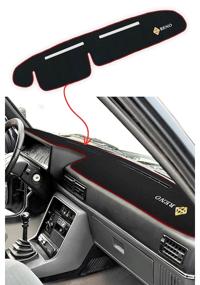 Renault Broadway R9 R11 Spring Fairway Flash Uyumlu Elmas Logolu Torpido Kaplama Koruma Halısı Siyah