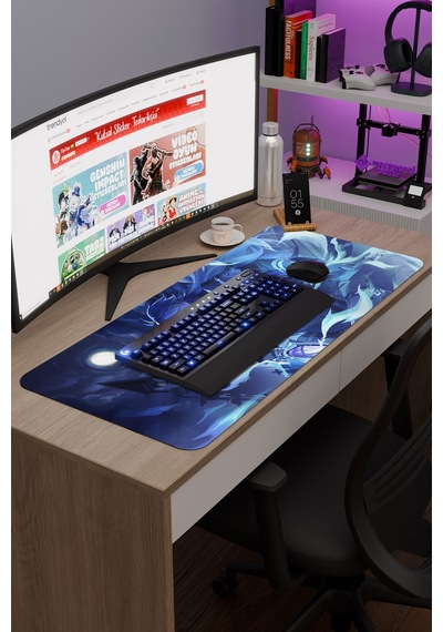 Flins Genshin Impact Anime Oyuncu V2 - 90x40 Xxl Gaming Mouse Pad Fare Altlığı