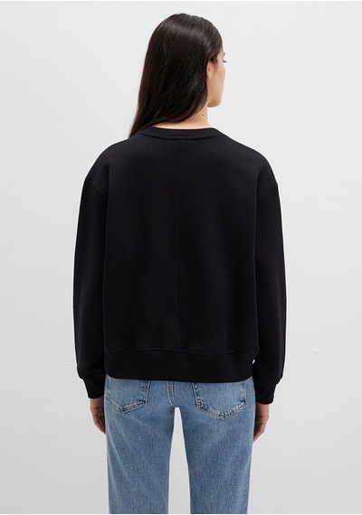 Mavi Kadın Bisiklet Yaka Sweatshırt Siyah 1s10390-900 Siyah
