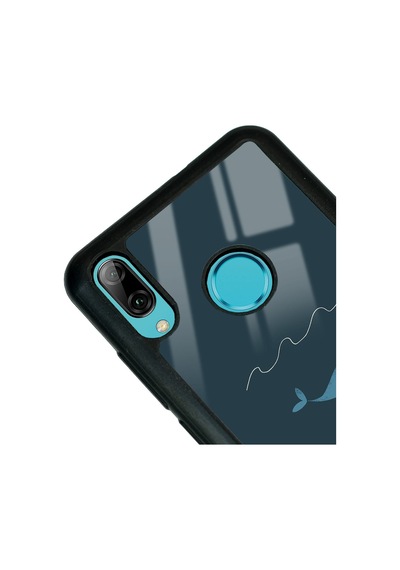 Huawei P20 Lite Doodle Fish Tasarımlı Glossy Telefon Kılıfı Siyah