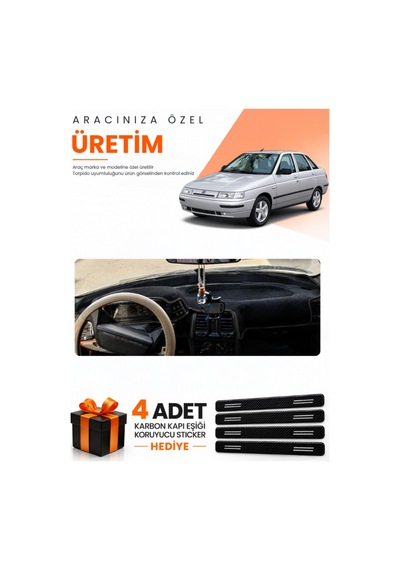 Lada Vega 1995-2007 Uyumlu Torpido Koruma Örtüsü Oto Kılıfı - Siyah