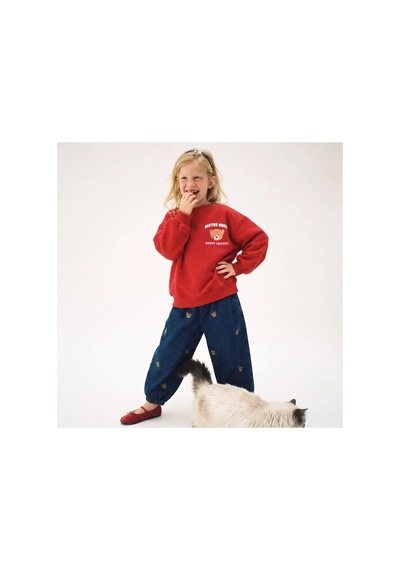 Poala Kids Bear Sweatshirt Kırmızı