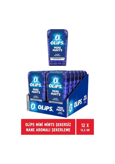 Olips Mini Mints Şekersiz Nane Aromalı Şekerleme 12 x 12.5 G