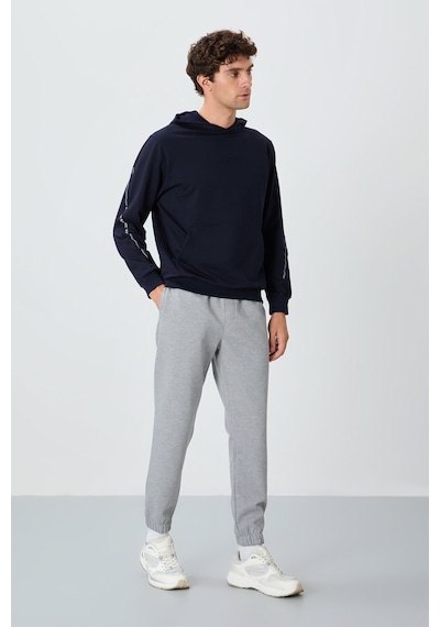 Tommy Life Gri Melanj Yüzeyi Dokulu Standart Fit Erkek Eşofman Alt - 82156 GB MELANJ
