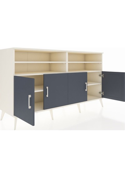 Hyperion Konsol 6 Raflı 4 Kapaklı 176x44x99 Aytaşı-antrasit/çam Aytaşı-antrasit/çam