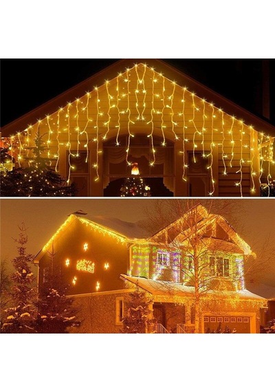 TechnoSmart 4 Metre 8 Fonksiyonlu Perde Led 96 Ledli Saçaklı Kablolu Fişli 50 x 60 x 70 CM Diğer