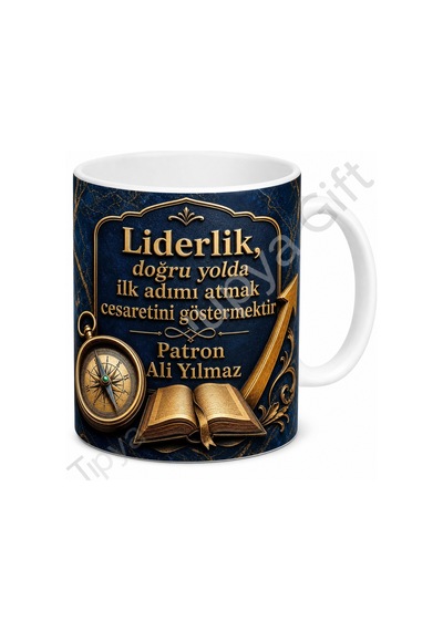 Patrona Hediye Kişiye Özel Baskılı Kupa Bardak Patron Hediyesi Beyaz / Çok Renkli