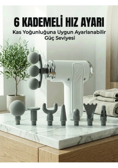 Lb Profesyonel Kas Gevşetici Masaj Tabancası 8 Değiştirilebilir Başlıklı Kablosuz Masaj Cihazı Çok Renkli