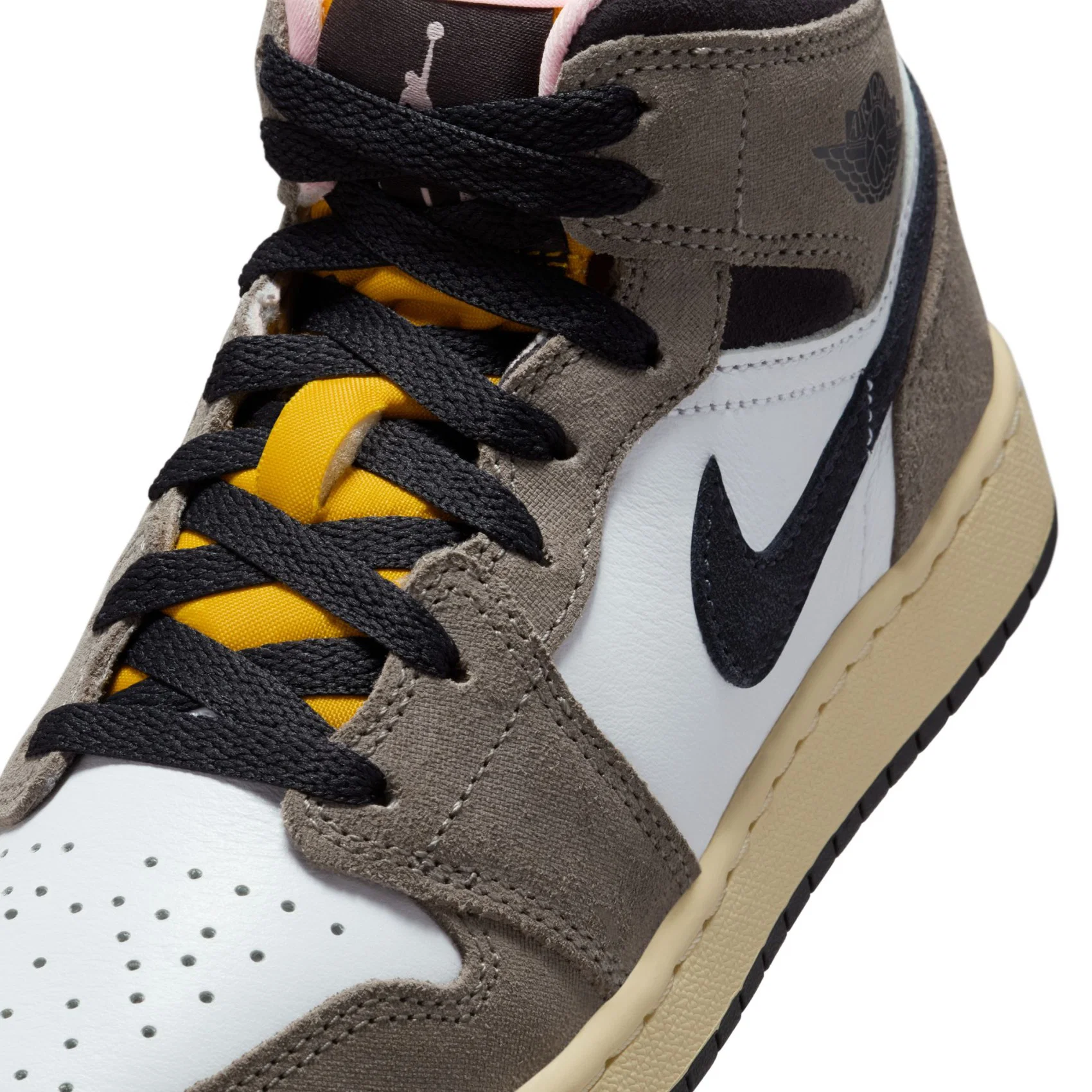 Air Jordan 1 Mid Se 'cave Stone' Gs Basketbol Ayakkabısı Hq2014-100 Çok Renkli