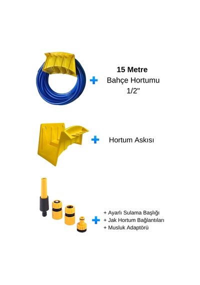Bahçe Sulama Hortum Askılı Paket - 15 Metre