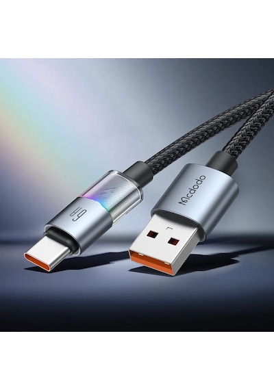Mcdodo Ca-8180 Usb Typec 6a 7 Renkli Led Işıklı Şarj Data Kablosu
