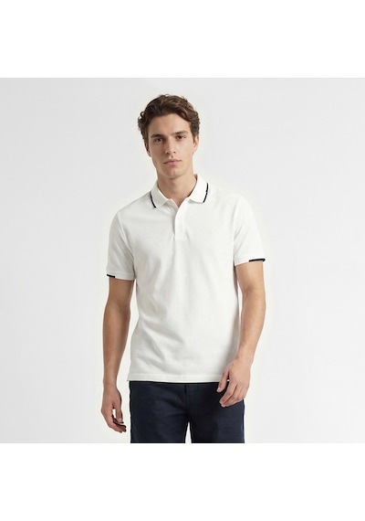 Nautica Erkek Beyaz Regular Fit Polo Yaka T-shirt Düz K65348t Beyaz