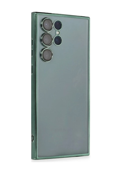 Samsung Galaxy S22 Ultra Uyumlu Kılıf Lensli Silikon - Yeşil