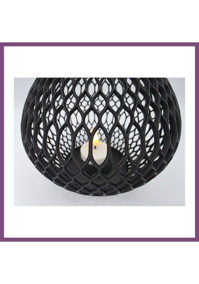 Twin Store 3d Baskı Izgara Desenli Büyük Boy Tealight Mumluk Dekoratif Mum Tutucu Bzstwın Çok Renkli