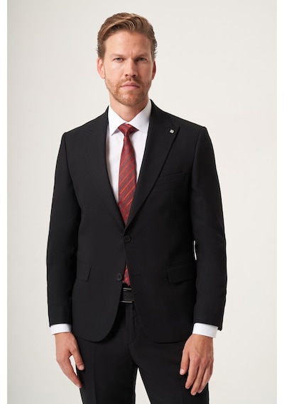 İmza Siyah Kırlangıç Yaka Tam Astar 6 Drop Slim Fit Esnek Takım Elbise 1001265162