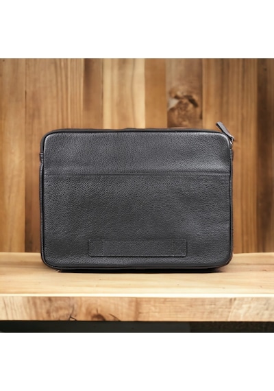 Awe 14 İnç Apple Uyumlu MacBook Ve Pc Deri Kılıf Erc1 Siyah