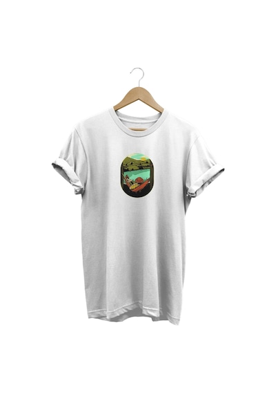 Hamak Baskılı Beyaz T-shirt Beyaz