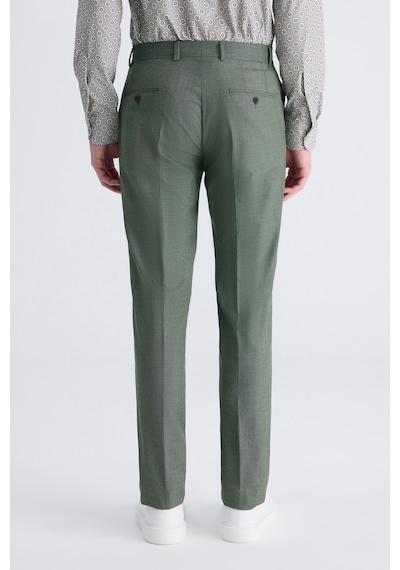 D's Damat Ds Damat Slim Fit Yeşil Armürlü Kumaş Pantolon 2hf03kv303200 401