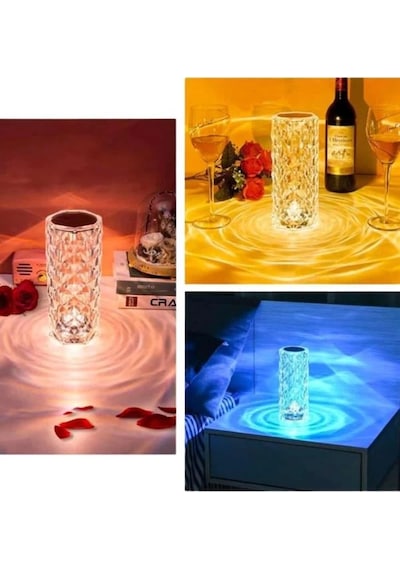 Mey İthalat Masa Ve Gece Lambası Şık Ve Dayanıklı Sensörlü Şarjlı Kristal Lamba Çok Renkli 05880821
