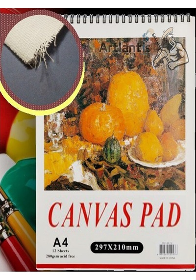 A4 Canvas Pad 280gr 10 Yaprak 1 Adet Canvas Defter Kanvas Tuval Dokulu Tuval Kağıdı Akrilik Guaj Yağlı Boya Defteri