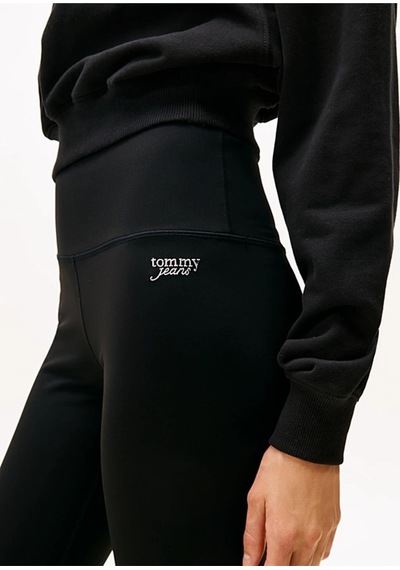 Tommy Hilfiger Tjw Gümüş Rengi Yazı Baskılı Kadın Siyah Çorap Dw0dw21830bds-11298 Siyah