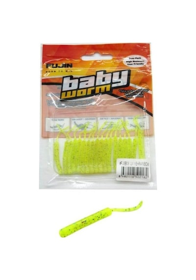 Fujin Baby Worm 5.2 Cm Floating Lrf Silikonu Yellow Tek Renk-Tek Ebat