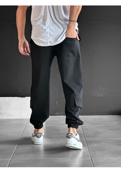 Cocopelli Diz Cep Detaylı C İmalı Jogger Pantolon Coc2368 Siyah