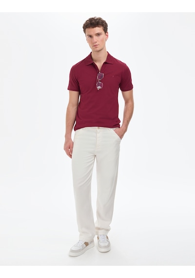 Pierre Cardin Erkek Bordo Tişört Basic 50325323-vr014