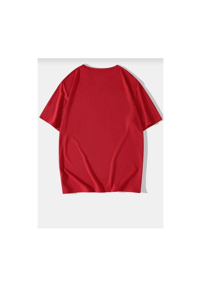 Kozia Outdoors Sevimli Kedi Baskılı Oversize Basic O Yaka Unisex T-shirt Kirmizi